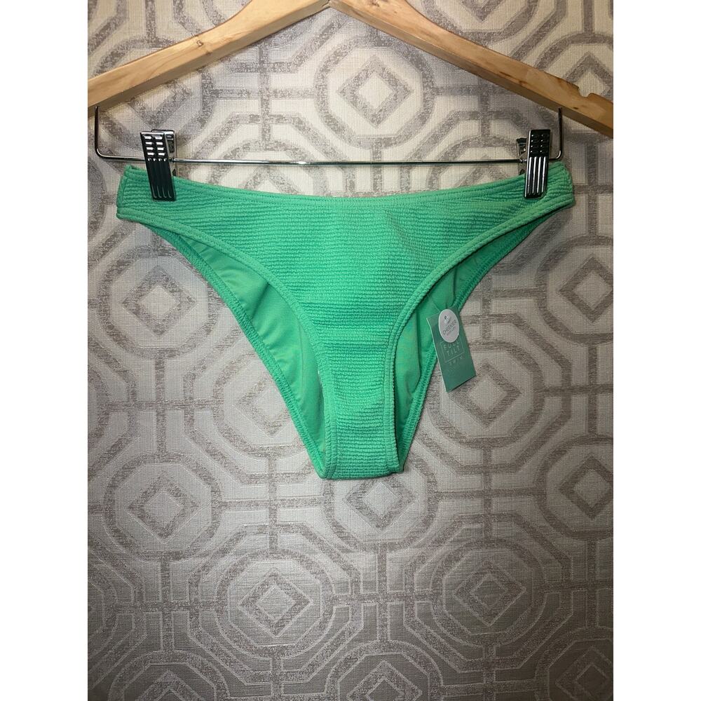 Full‎ Tilt Cheeky High Leg Swim Bottoms Women’s Size S teal green Bikini NWT